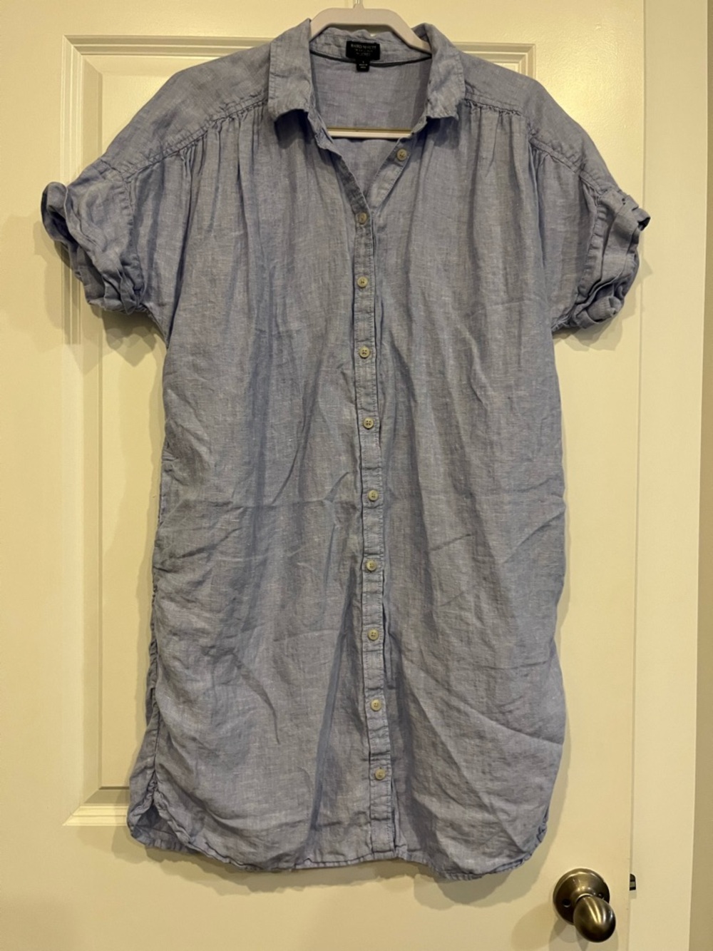 Baird mcnutt Irish linen for j. Crew dress Size large blue shirt short sleeve